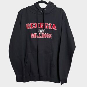 NWT OVB Georgia Bulldogs Black Red Embroidered Appliqué Hoodie Size Large